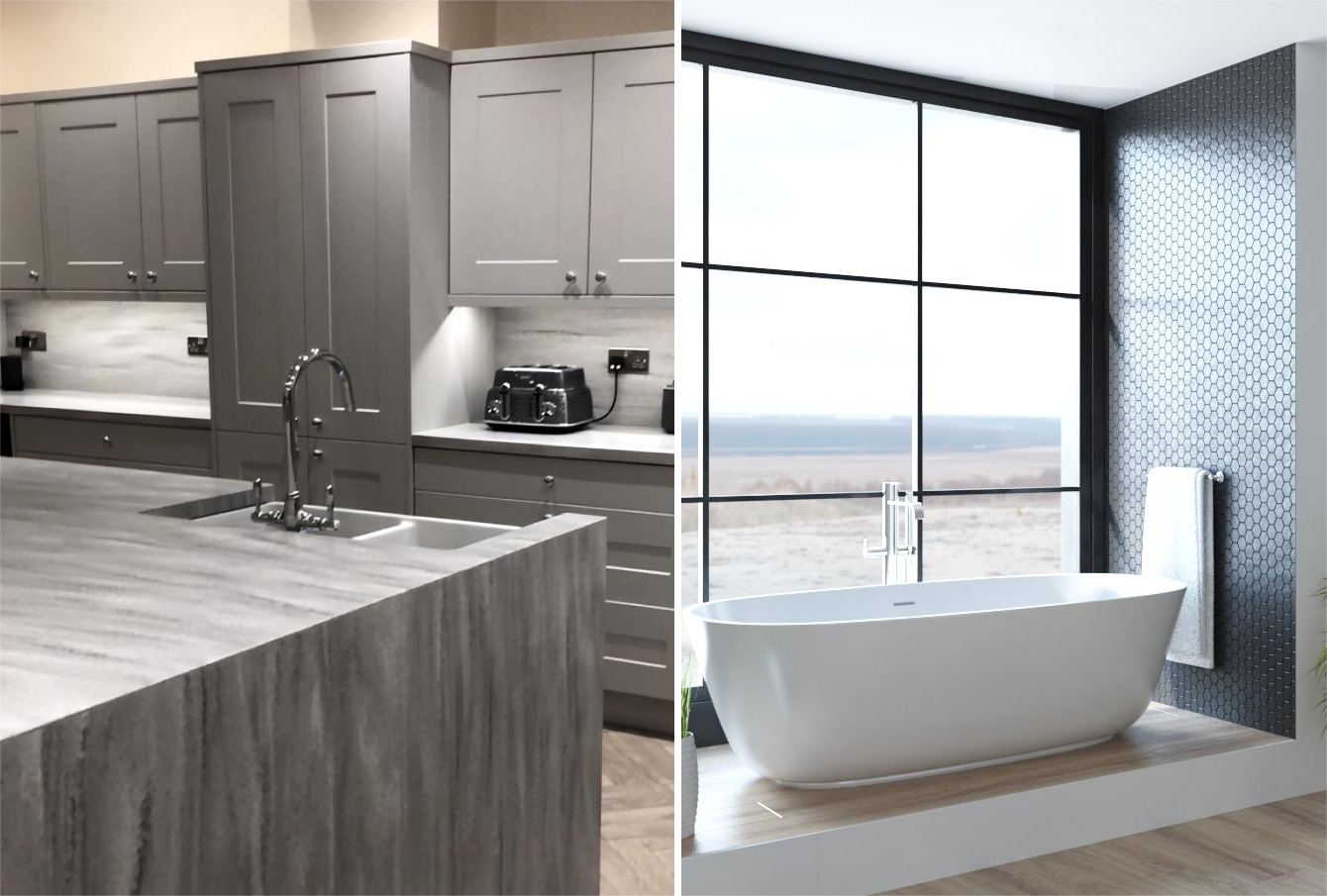 Plymouth | Devon | Cornwall | Solid Laminate Worktops |  Compact Laminate Worktops | LVT Flooring | Shower Walls